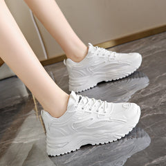 Dad's shoes, women's casual sports shoes, comfortable running, easy to wear white shoes