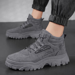 Breathable high top workwear shoes for men anti slip and wear-resistant sports and leisure safety shoes