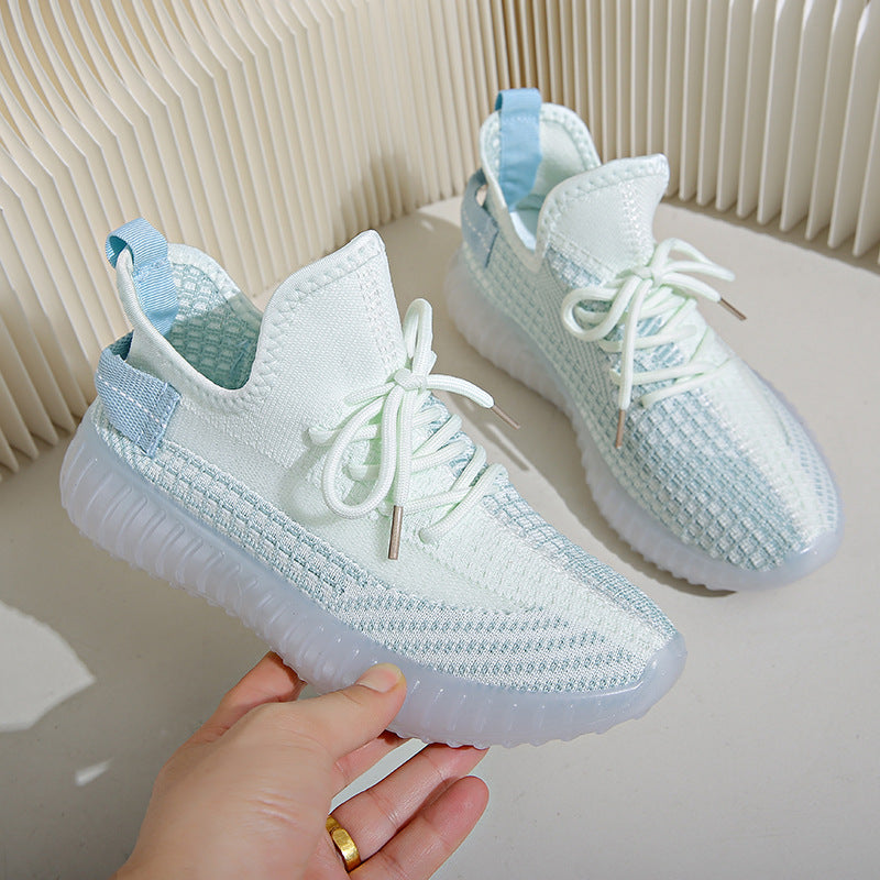 Coconut shoes for both men and women, summer breathable fly woven shoe covers, casual sports shoes, couple's mesh shoes