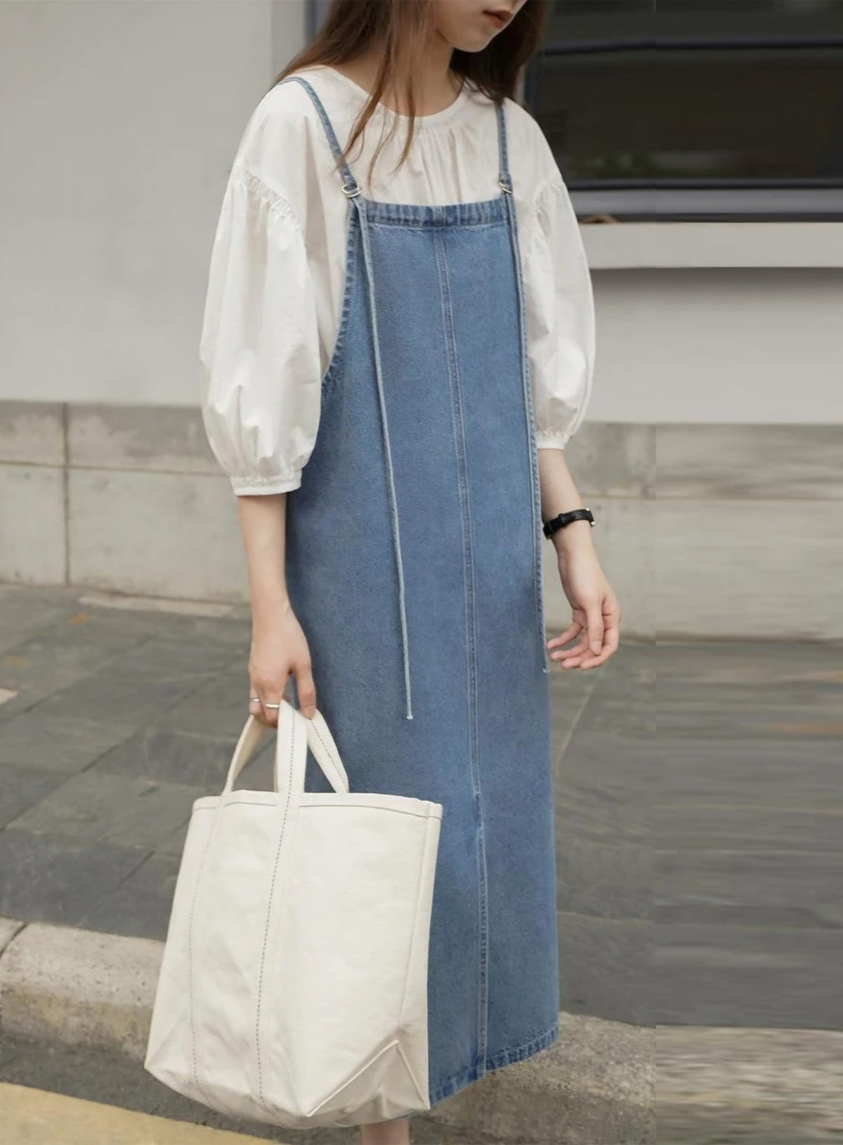 Denim Strap Maxi