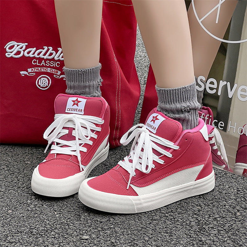 Design inspired canvas shoes for both male and female students, Ins trendy and versatile Hong Kong style casual board shoes