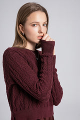 Cableknit Sweater Satin Jumper