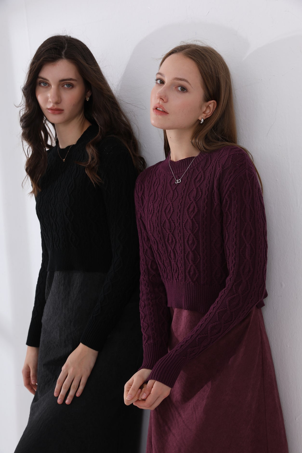 Cableknit Top & Cupro Jumper