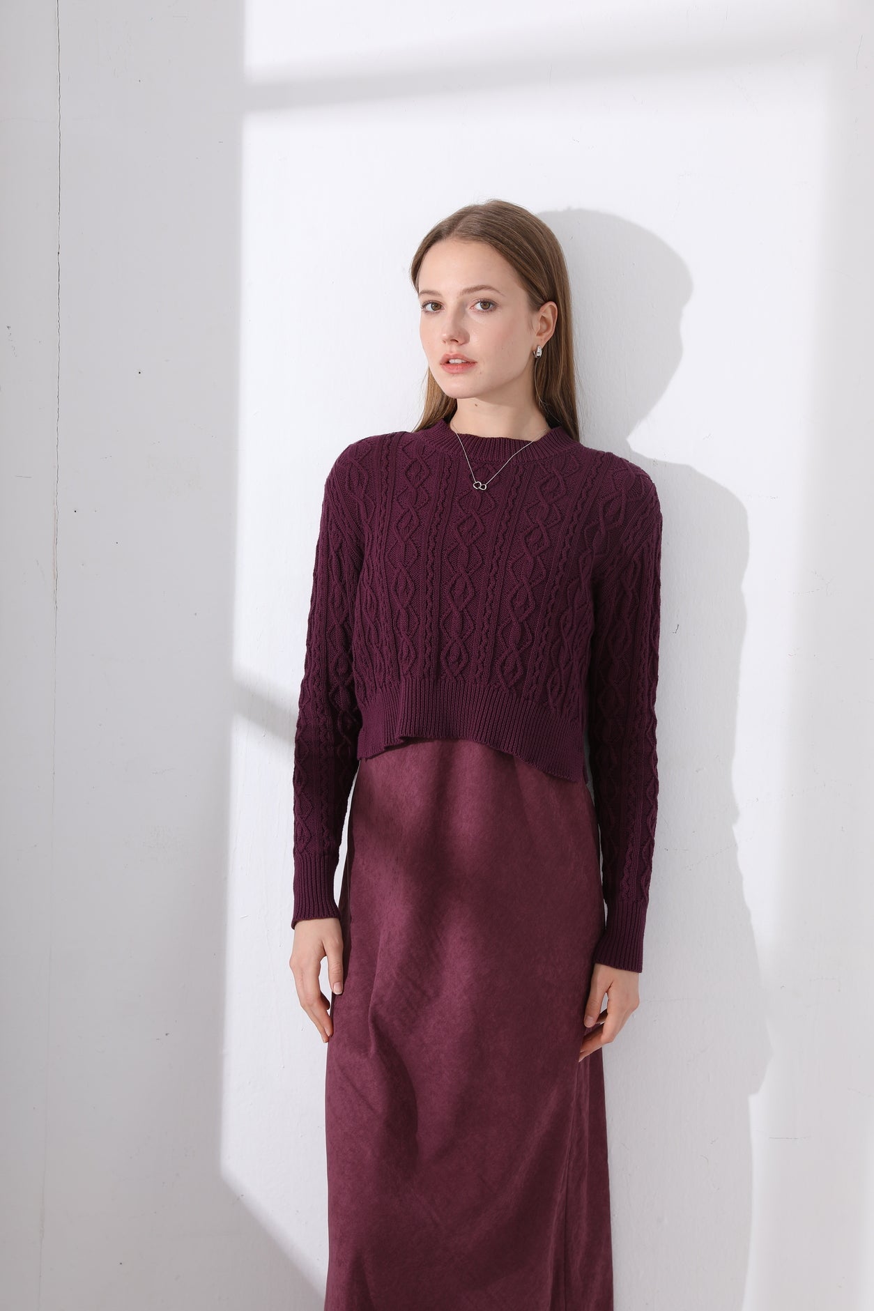 Cableknit Top & Cupro Jumper