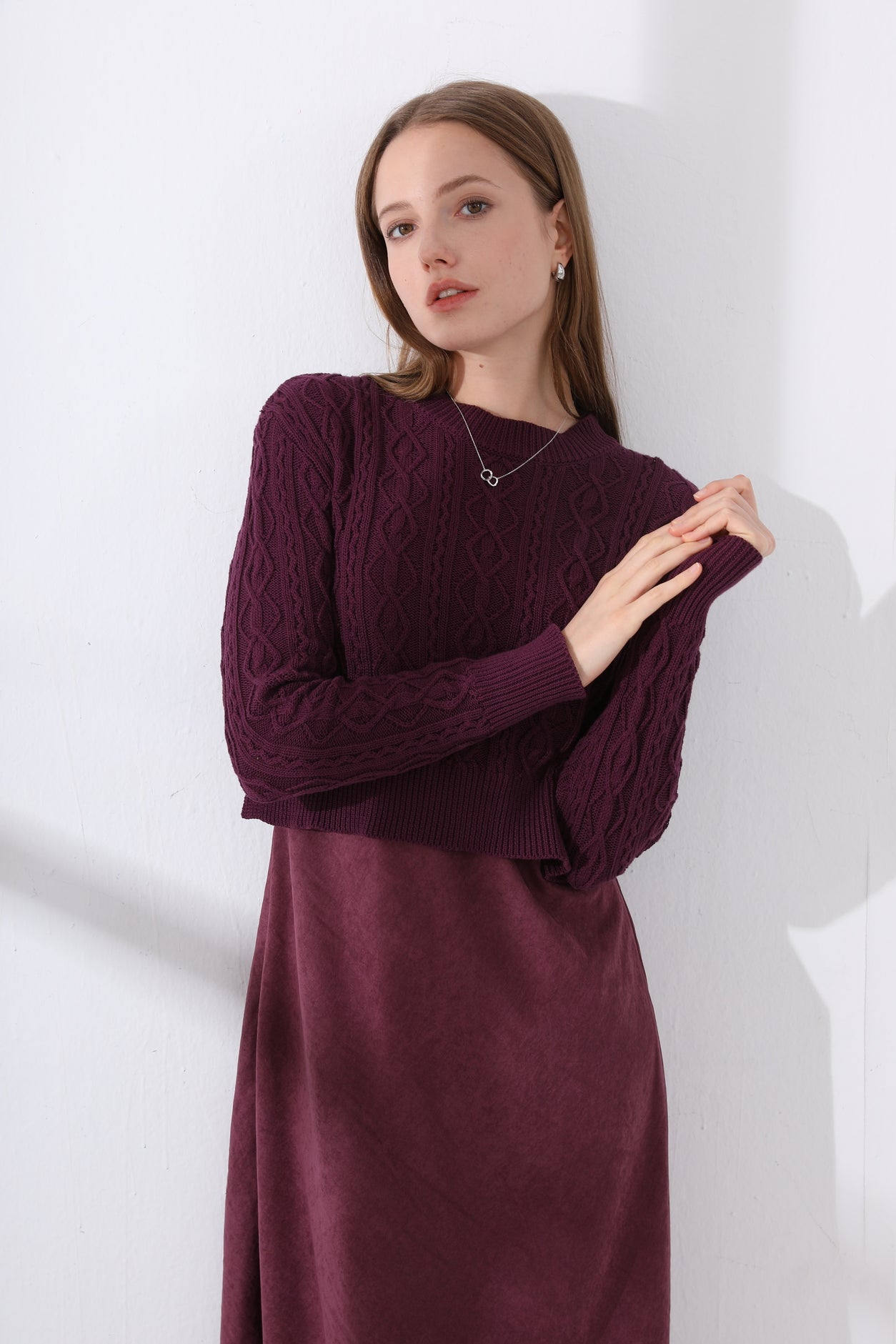 Cableknit Top & Cupro Jumper