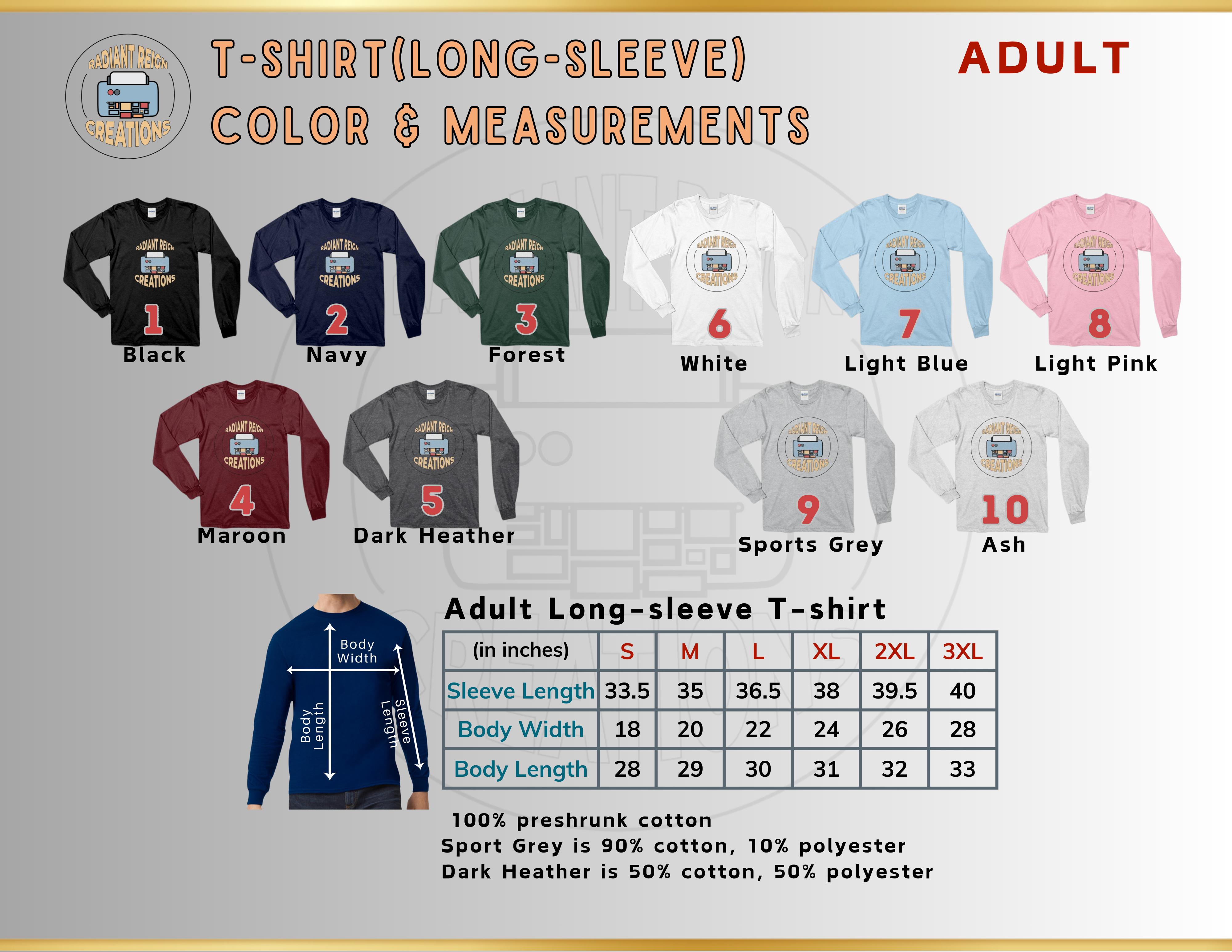 "Custom Text/ Image Long-sleeves T-shirt"- Adults & Teens