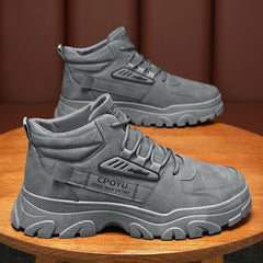 Breathable high top workwear shoes for men anti slip and wear-resistant sports and leisure safety shoes