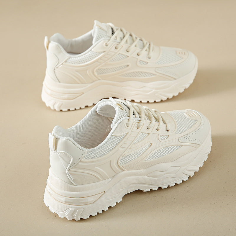 Dad's shoes, women's casual sports shoes, comfortable running, easy to wear white shoes