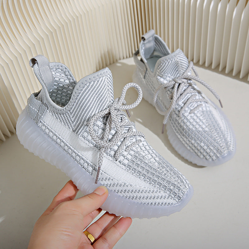 Coconut shoes for both men and women, summer breathable fly woven shoe covers, casual sports shoes, couple's mesh shoes