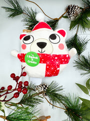 Christmas Squeaky Crinkle Animal Plush Polar Bear Dog Toy