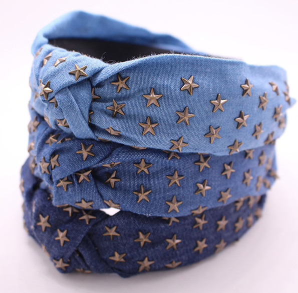 Denim Star Headband