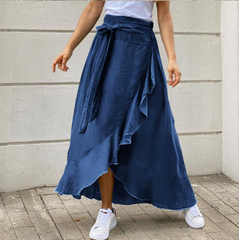 Denim Ruffle Skirt