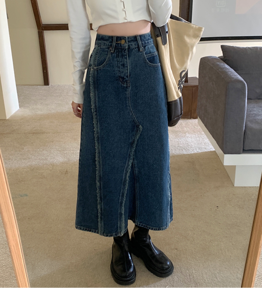 Denim Midi Skirt