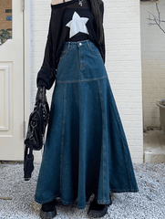 A-Line Maxi Denim Dress