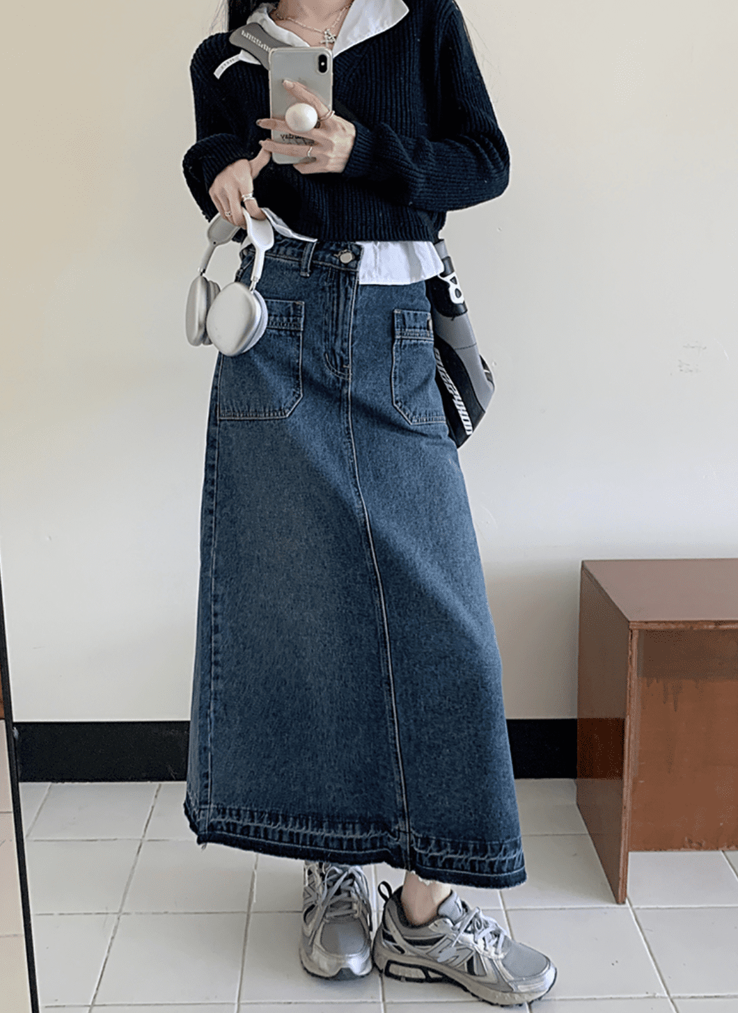 Denim Midi Skirt