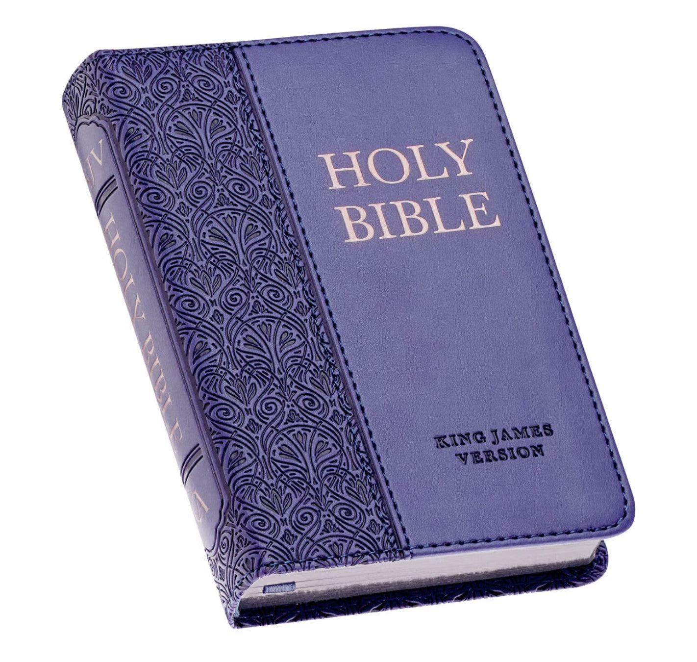 Bible-Purple Faux Leather King James Version Mini Pocket Bible