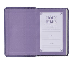 Bible-Purple Faux Leather King James Version Mini Pocket Bible