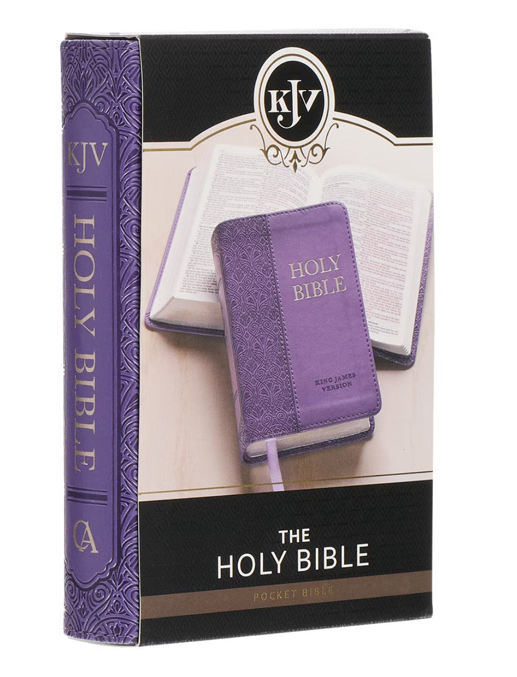 Bible-Purple Faux Leather King James Version Mini Pocket Bible