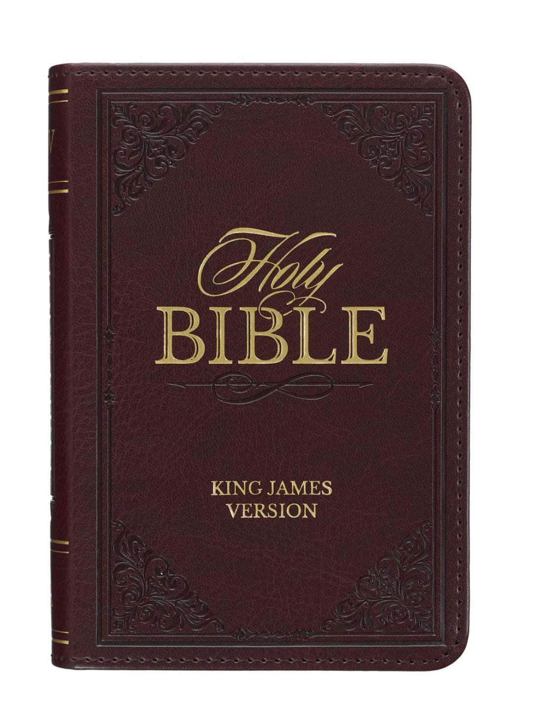 Bible-Burgundy Faux Leather King James Version Pocket Bible