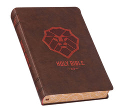 Bible-Lion Brown Faux Leather Kid's King James Version Bible