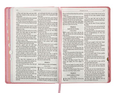 Bible-Blossom Pink Heart Faux Leather King James Version Kid's Bible