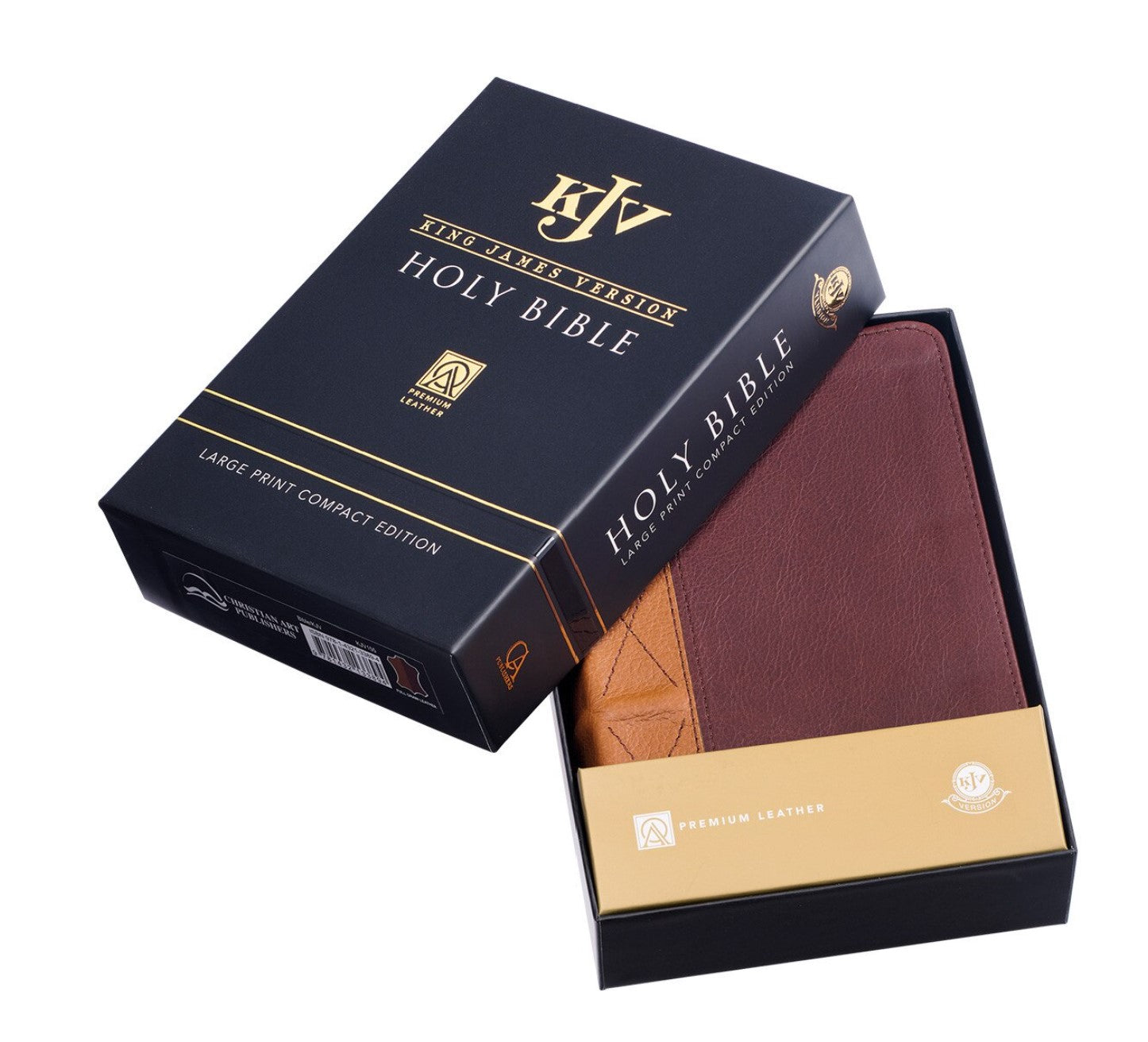 Bible-Saddle Tan and Butterscotch Large Print Compact KJV Bible