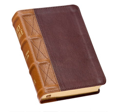 Bible-Saddle Tan and Butterscotch Large Print Compact KJV Bible