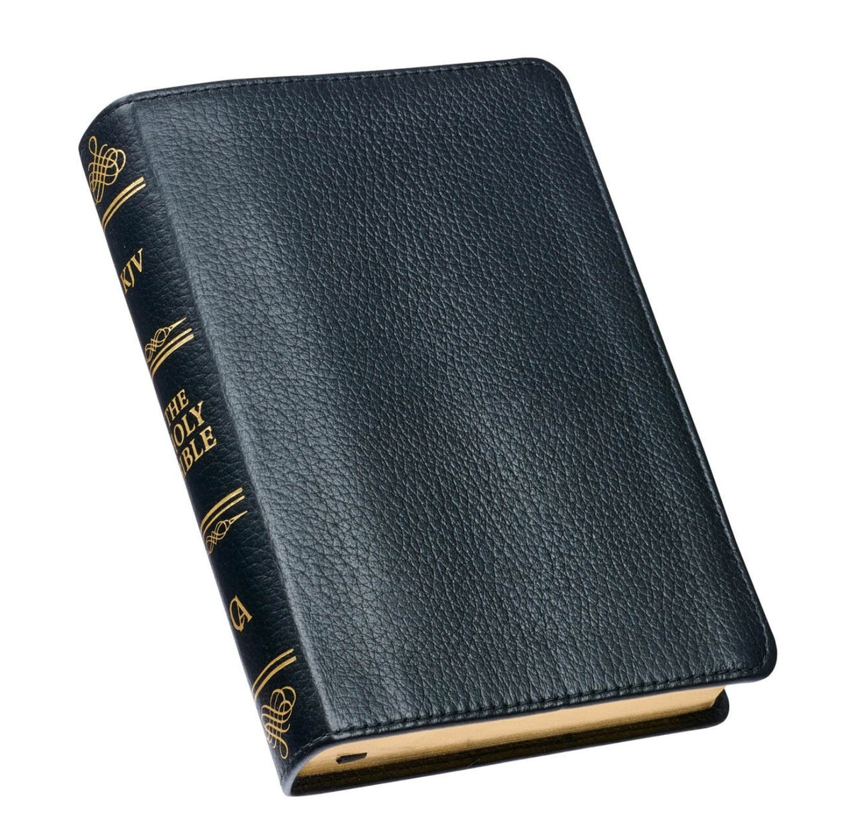 Bible-Black Full Grain Leather Compact King James Version Bible