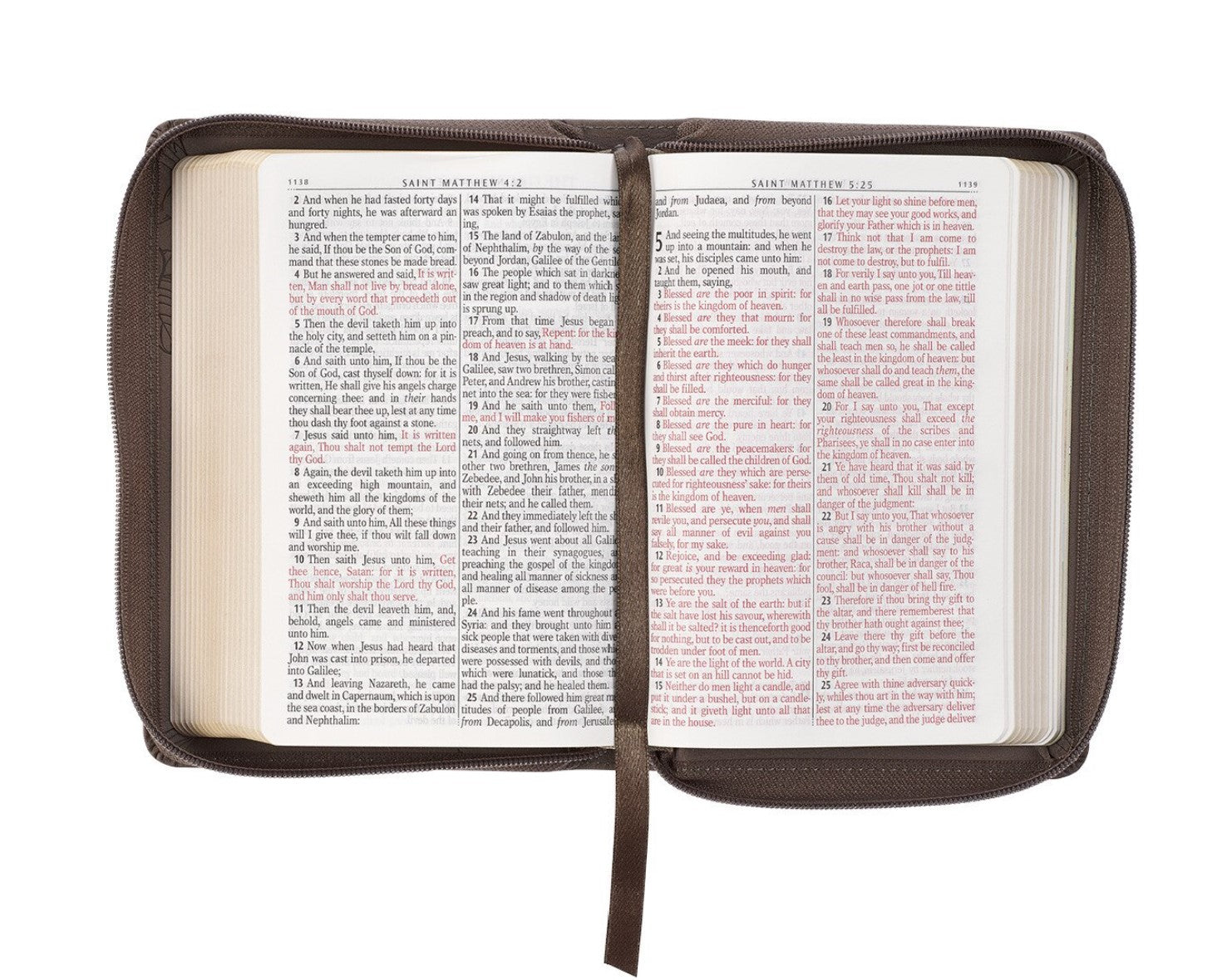 Bible-Floral Dusty Taupe Faux Leather Large Print Compact King James Version Bible