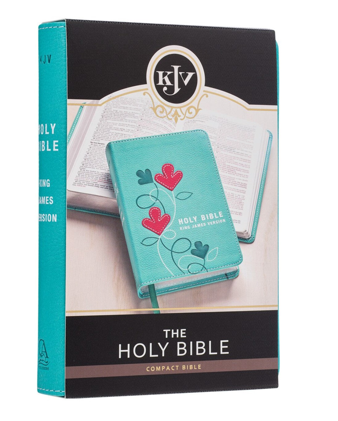 Bible-Turquoise Faux Leather Compact King James Version Bible