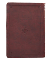 Bible-Burgundy Faux Leather Large Print Thinline King James Version Bible with Thumb Index