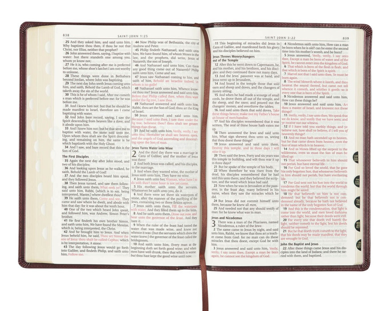 Bible-Burgundy Faux Leather Large Print Thinline King James Version Bible with Thumb Index