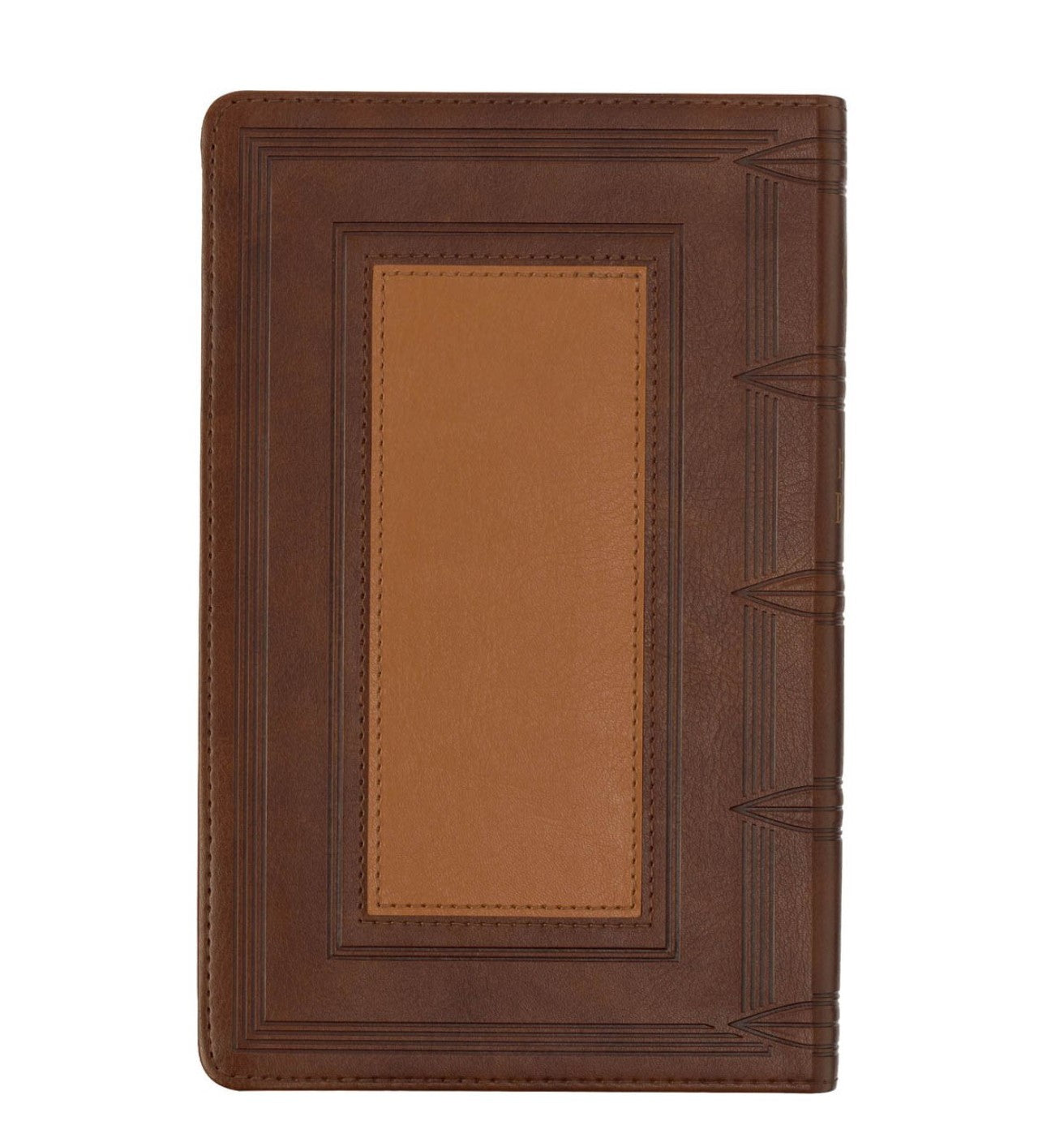 Bible-Saddle Tan and Butterscotch Faux Leather Giant Print Standard-size King James Version Bible with Thumb Indexing