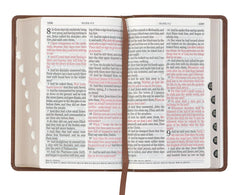 Bible-Saddle Tan and Butterscotch Faux Leather Giant Print Standard-size King James Version Bible with Thumb Indexing