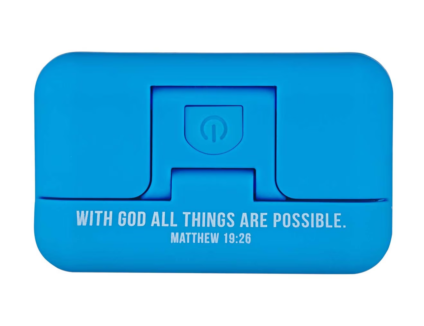 Book Light With God All Things Are Possible Blue Adjustable Clip-on- Matthew 16:26