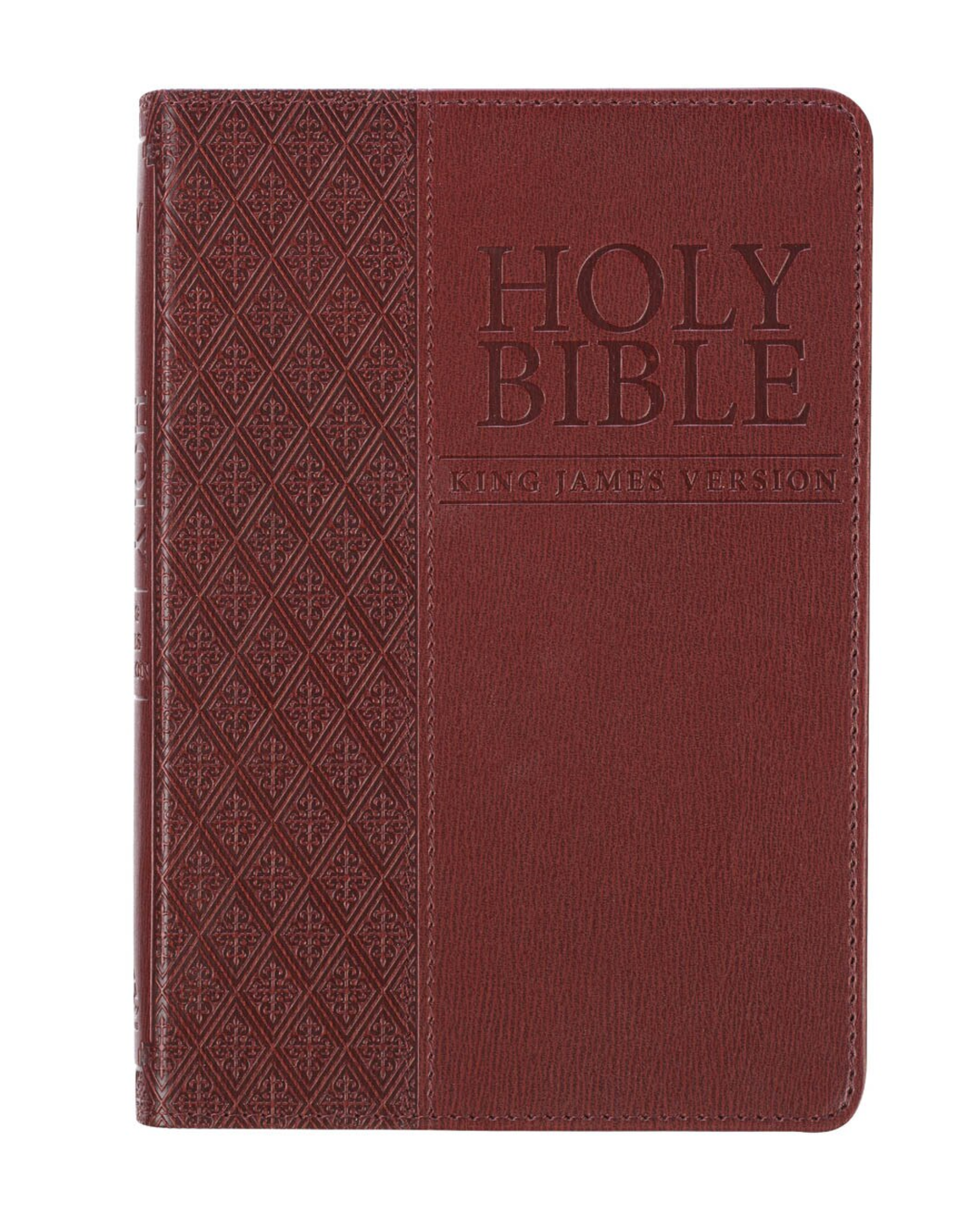 Bible-Saddle Tan Faux Leather Compact King James Version Bible