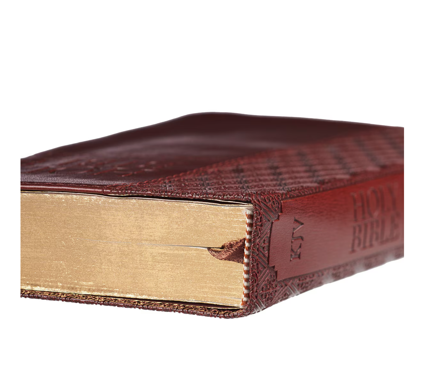 Bible-Saddle Tan Faux Leather Compact King James Version Bible