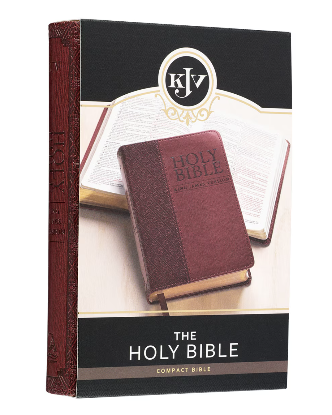 Bible-Saddle Tan Faux Leather Compact King James Version Bible