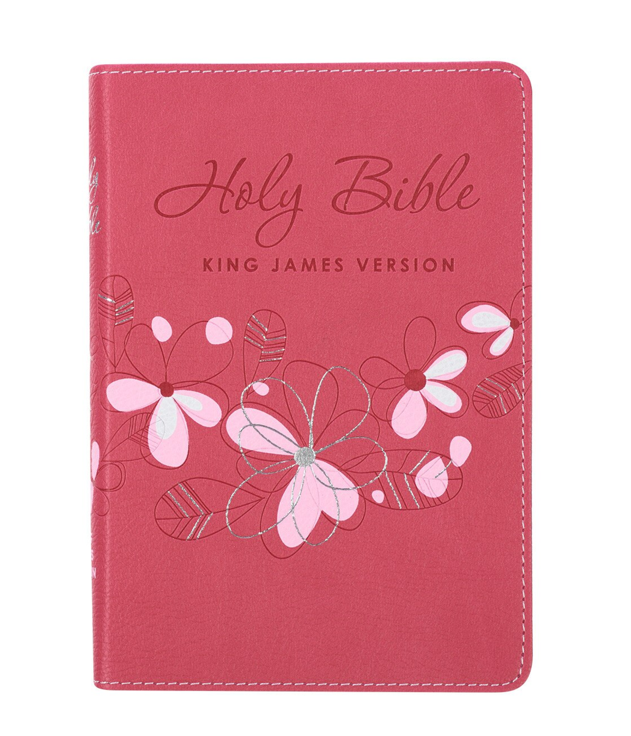 Bible-Pink Faux Leather Compact King James Version Bible