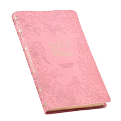 Bible-Blossom Pink Faux Leather Gift Edition King James Version Bible