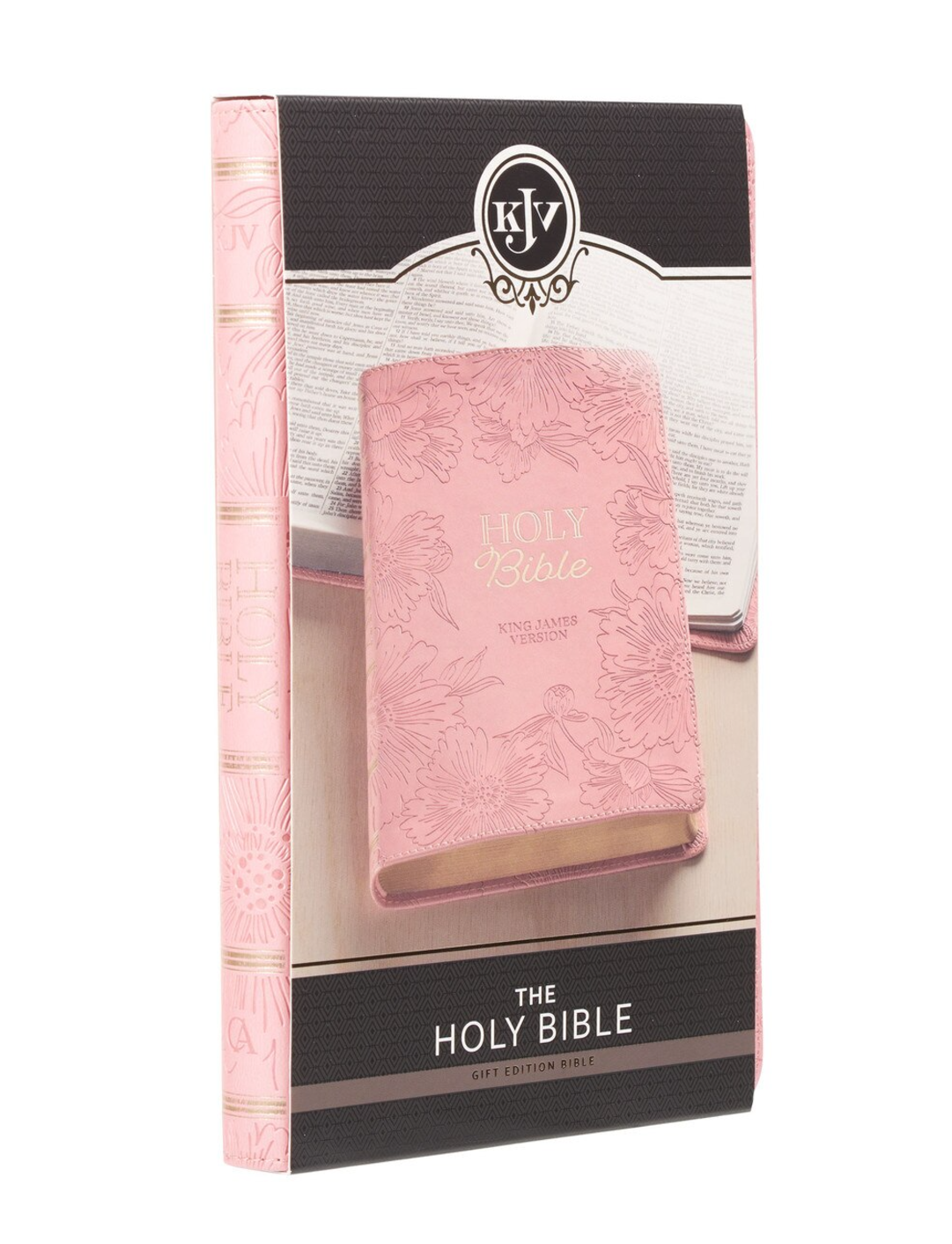 Bible-Blossom Pink Faux Leather Gift Edition King James Version Bible