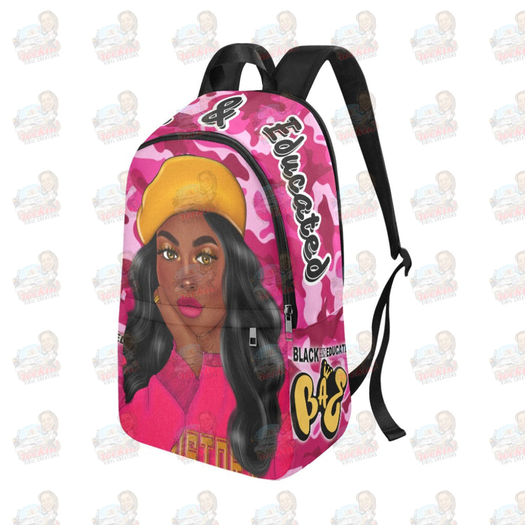 B&E Pink Camo Fabric Backpack for Adult (Model 1659) | Rockin' Vinyl Creations