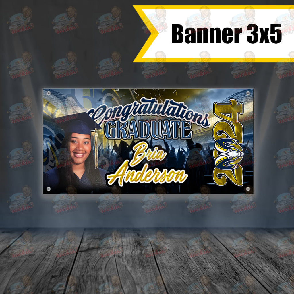 Bria Grad Banner 3x5 | Rockin' Vinyl Creations