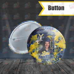 Bria Grad Button | Rockin’ Vinyl Creations Senior