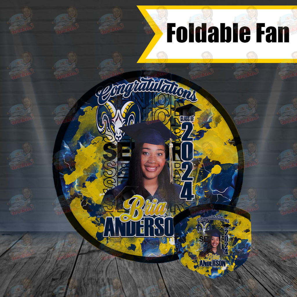 Bria Grad Folding Fan | Rockin Vinyl Creations