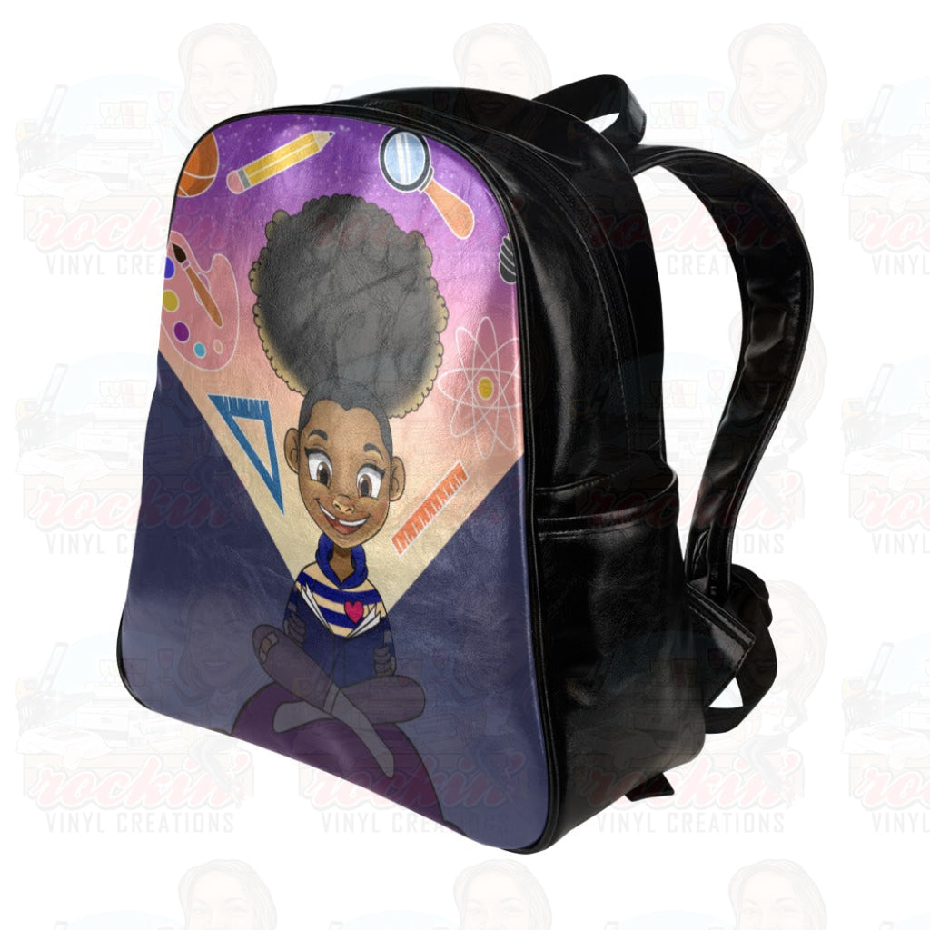 School Backpack Leather (Model 1636) | Rockin' Vinyl Creations