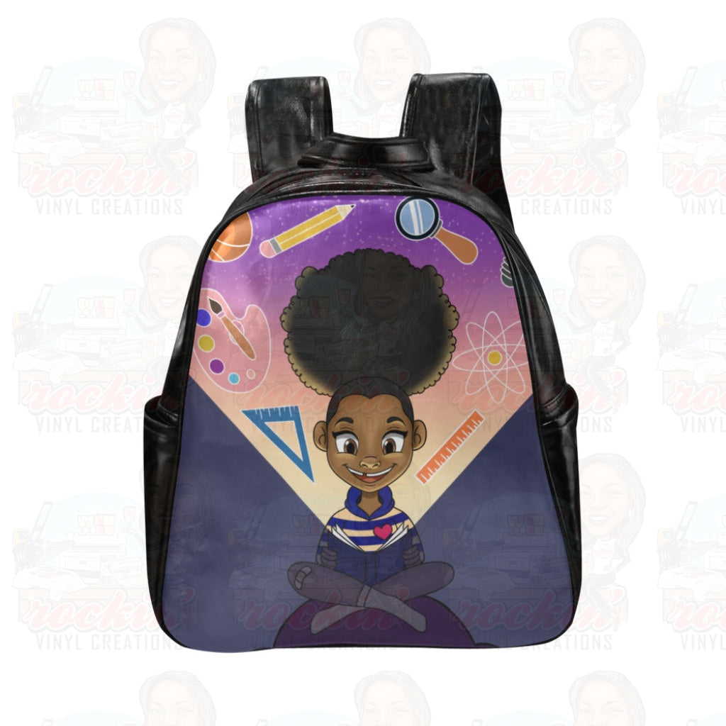 School Backpack Leather (Model 1636) | Rockin' Vinyl Creations